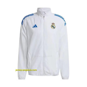 Real Madrid White Blue Full Zipper Windbreaker
