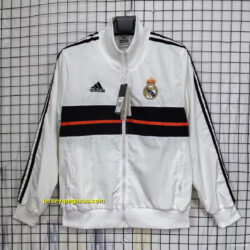 Real Madrid White Full Zipper Windbreaker