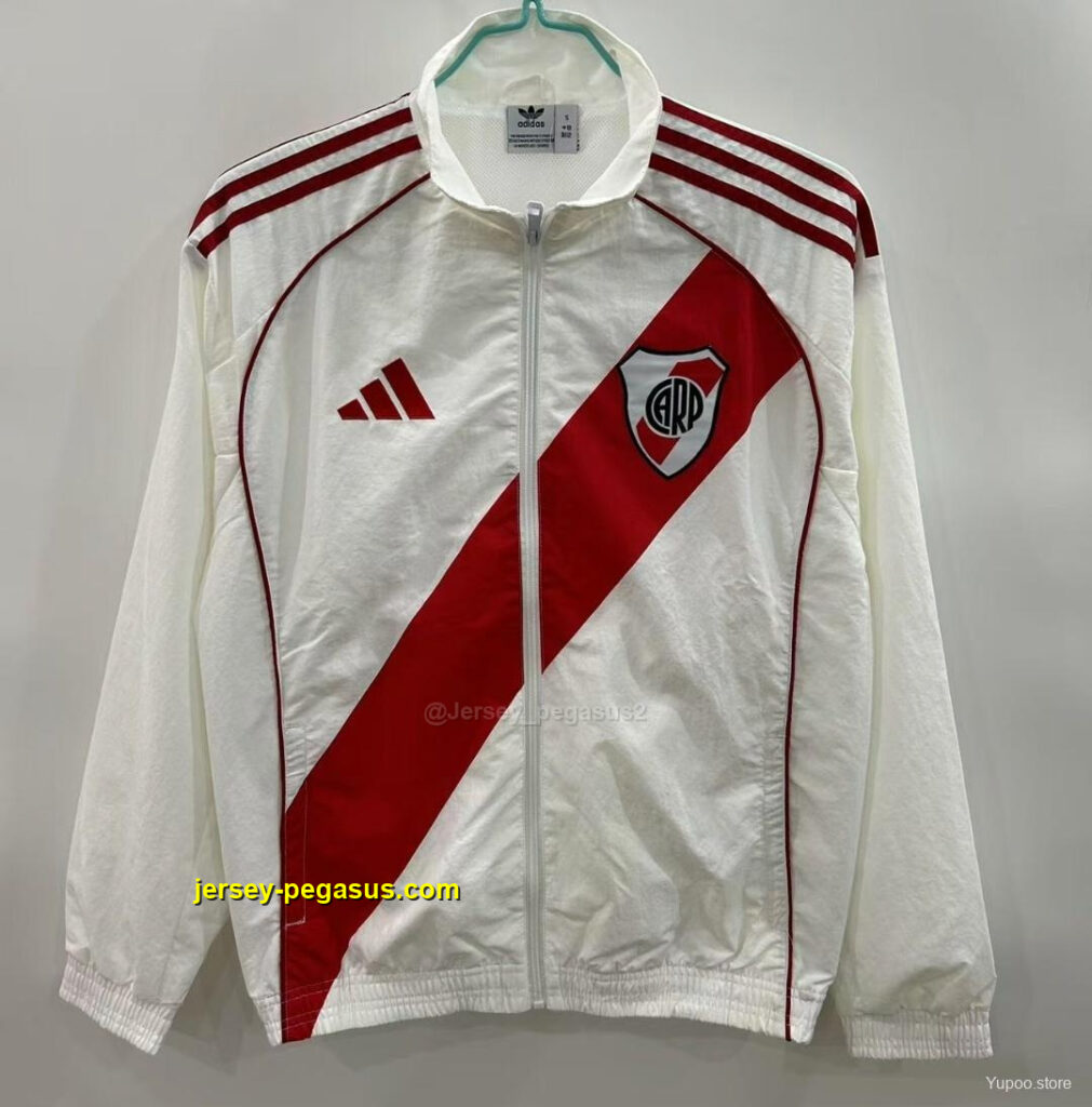 River Plate White Windbreaker