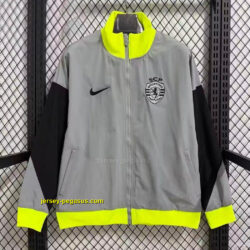 Sporting CP Grey Full Zipper Windbreaker