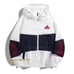 2025 Adidas WhiteBlackWine Full Zipper Hoodie Windbreaker