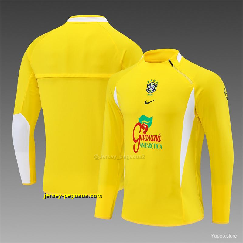 2002 Brazil Yellow Half Zipper Jacket+Long Pants 2002 Brazil Yellow Half Zipper Jacket+Long Pants