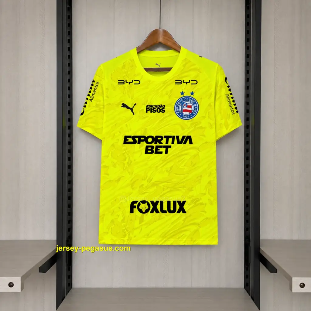 2026-27 Bahia Goalkeeper Yellow All Sponsors Jersey