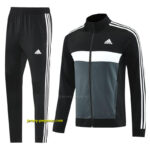 2025 Adidas BlackGrey Full Zipper Jacket +Long Pants