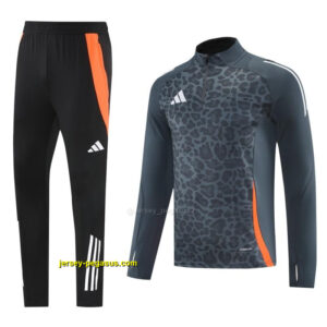 2025 Adidas Dark Grey & Black with Leopard Print Pattern and Orange Accents Half