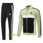 2025 Adidas Light GreenBlack Full Zipper Jacket +Long Pants