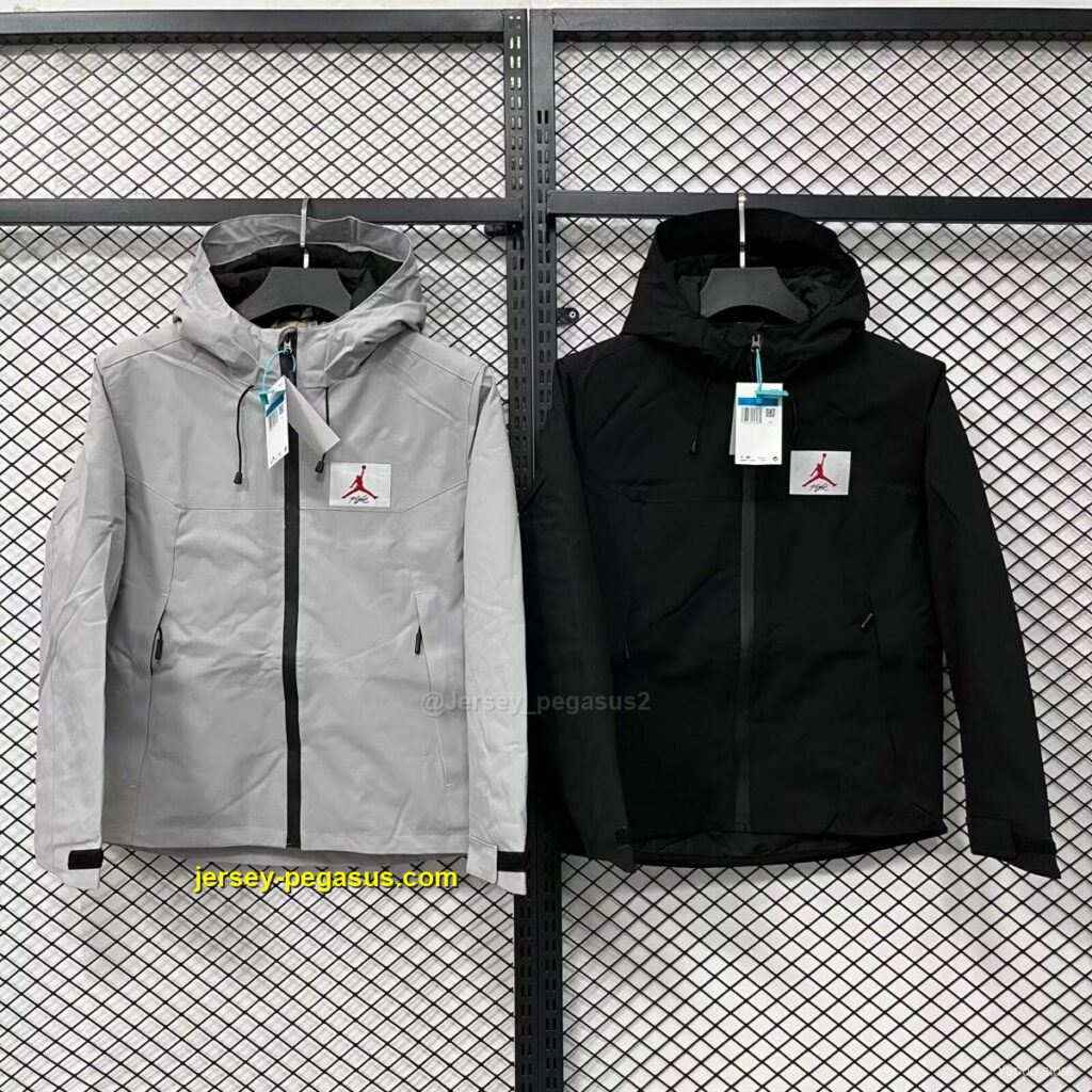 2025 Air Jordan Light GreyBlack Windbreaker