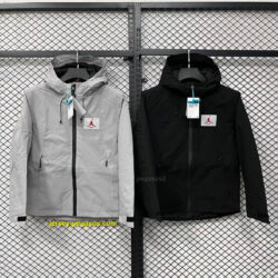 2025 Air Jordan Light GreyBlack Windbreaker