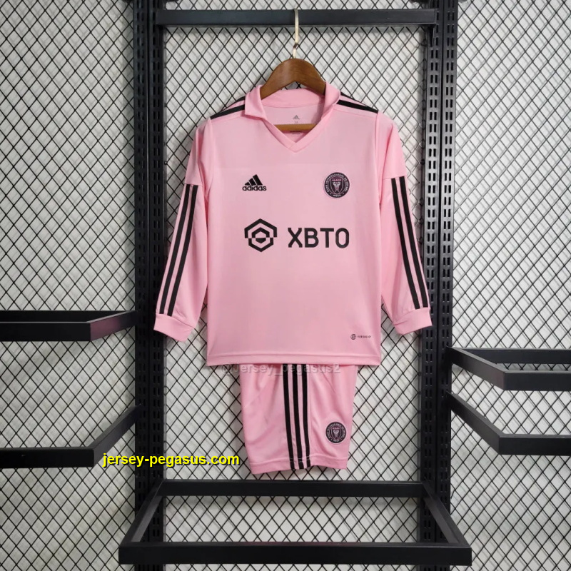 Inter Miami home pink long sleeve kid kit