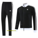 2025 Adidas Original Black Full Hoodie Zipper Jacket +Long Pants