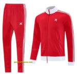2025 Adidas Original Red Full Hoodie Zipper Jacket +Long Pants