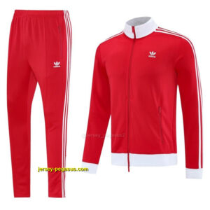 2025 Adidas Original Red Full Hoodie Zipper Jacket +Long Pants