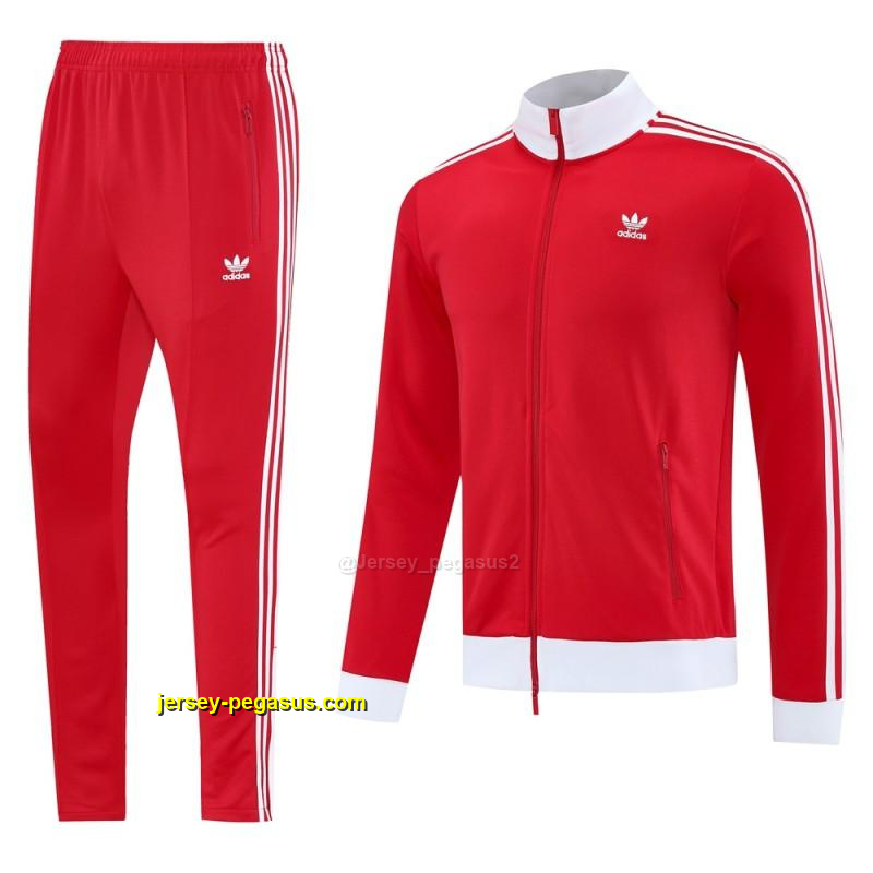 2025 Adidas Original Red Full Hoodie Zipper Jacket +Long Pants