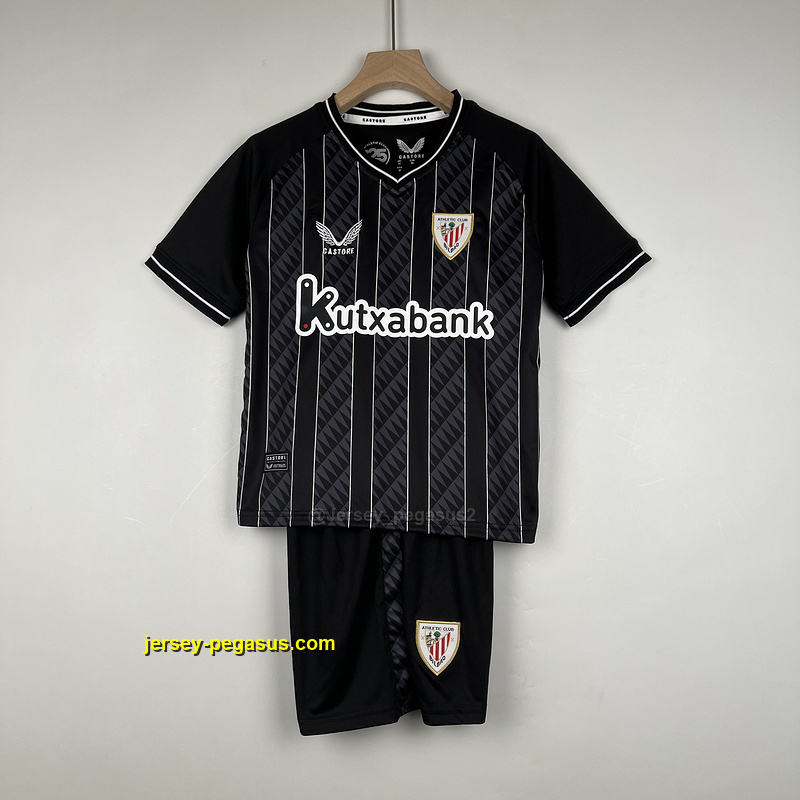 Kids Goalkeeper Athletic Bilbao Black Soccer Jerseys