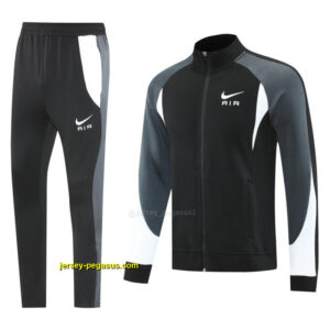 2025 Nike Air Black Tracksuit Set with Gray and White Accents Full Zipper Jacket