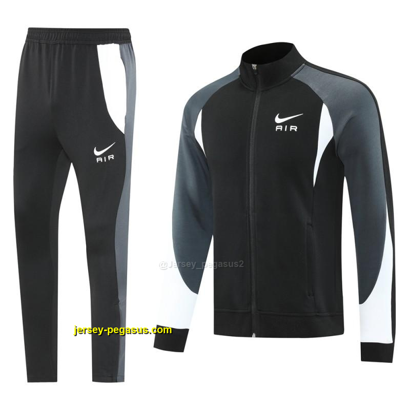 2025 Nike Air Black Tracksuit Set with Gray and White Accents Full Zipper Jacket 2025 Nike Air Black Tracksuit Set with Gray and White Accents Full Zipper Jacket