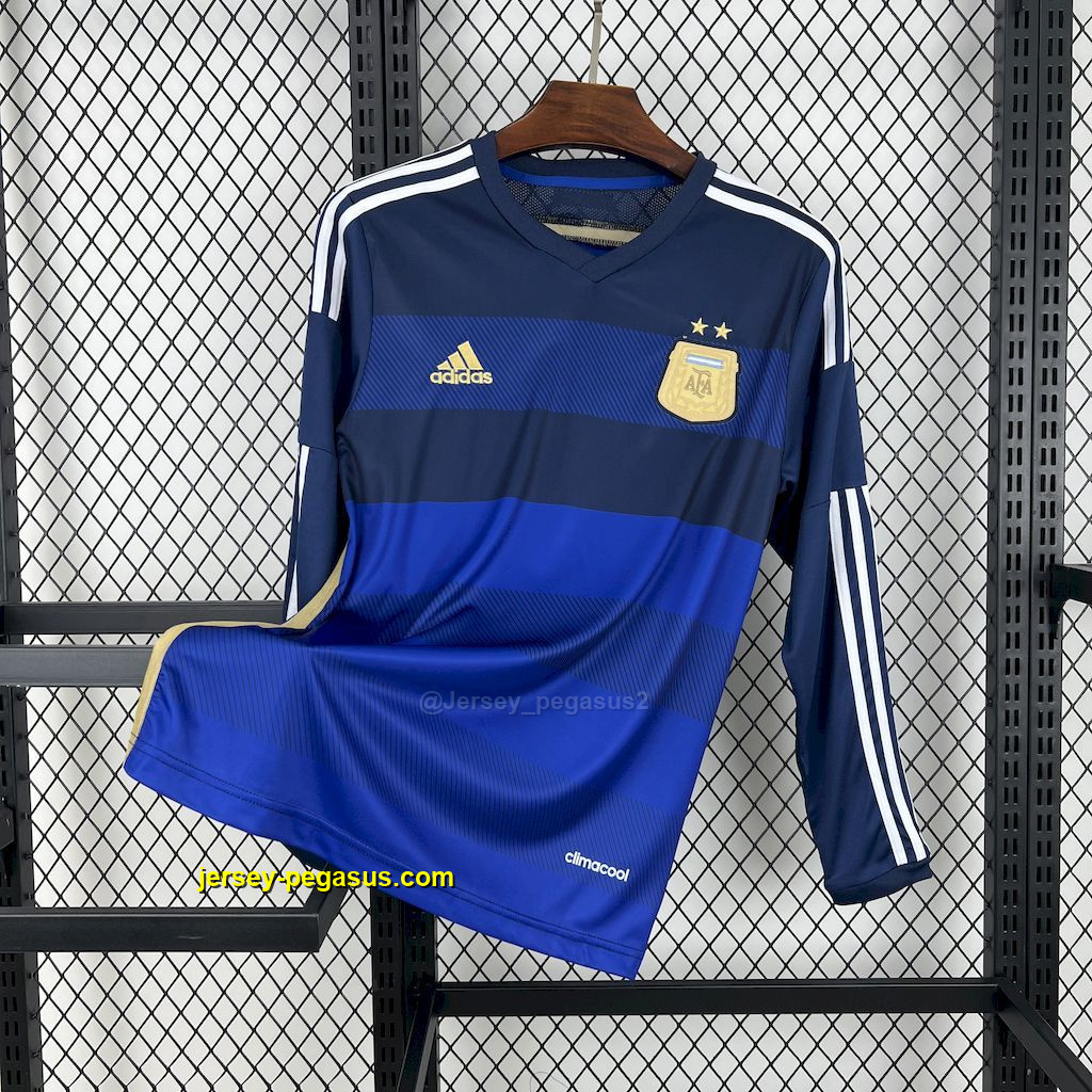 Argentina 2014 Away Long Sleeves Retro Jersey Argentina 2014 Away Long Sleeves Retro Jersey