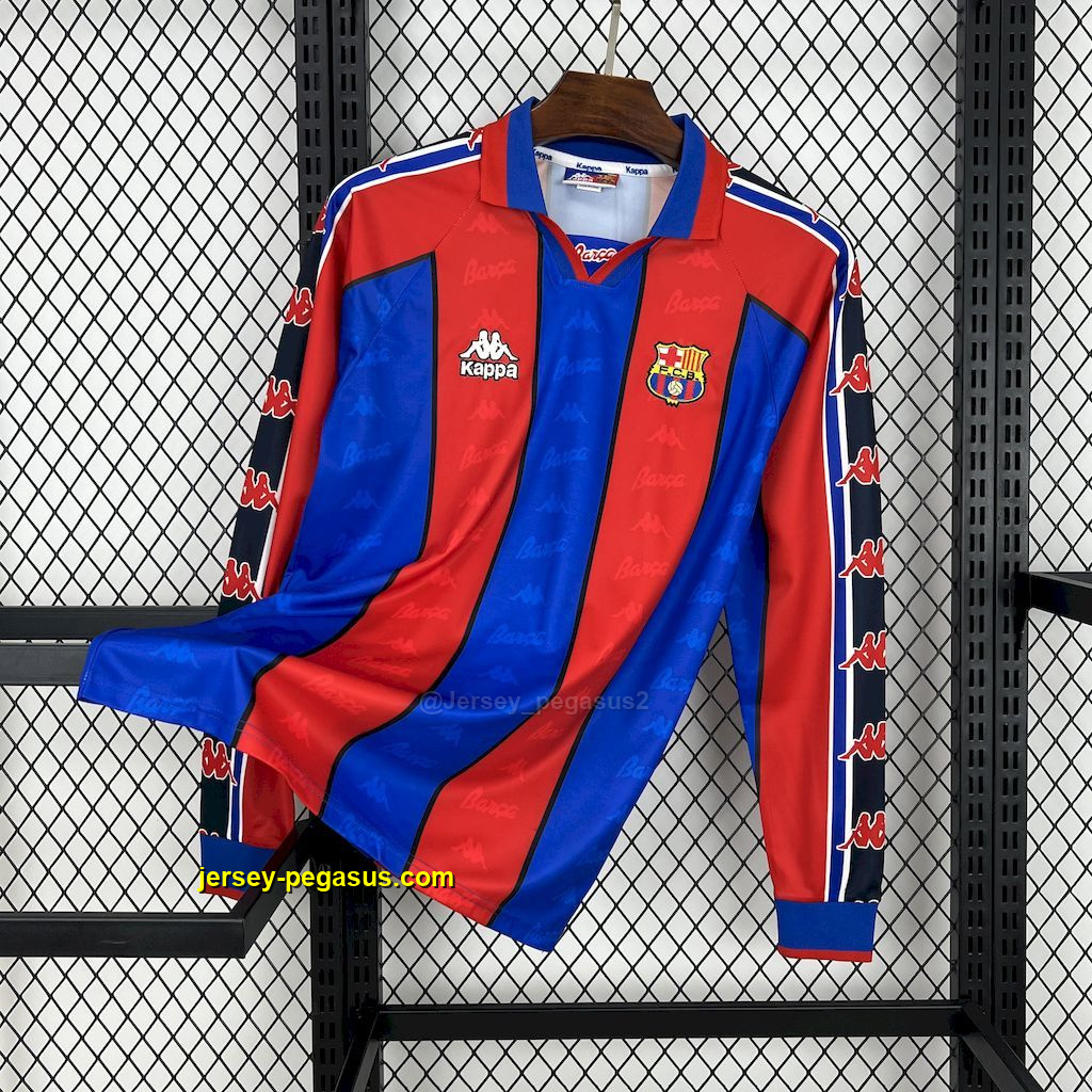 Barcelona 1995-97 Home Long Sleeves Retro Jersey Barcelona 1995-97 Home Long Sleeves Retro Jersey