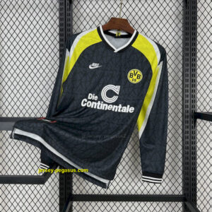 Borussia Dortmund 1995-96 Away Long Sleeves Retro Jersey