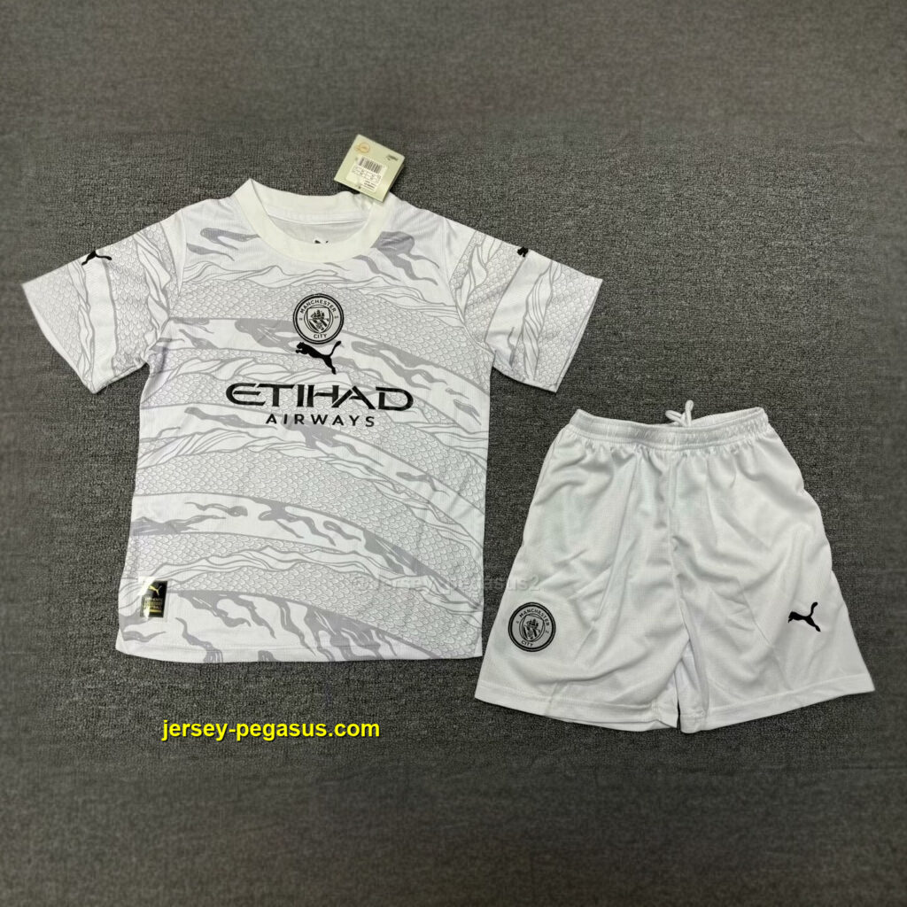Manchester City Kids Year of the Dragon Kit Special Edition Suits Soccer Jersey