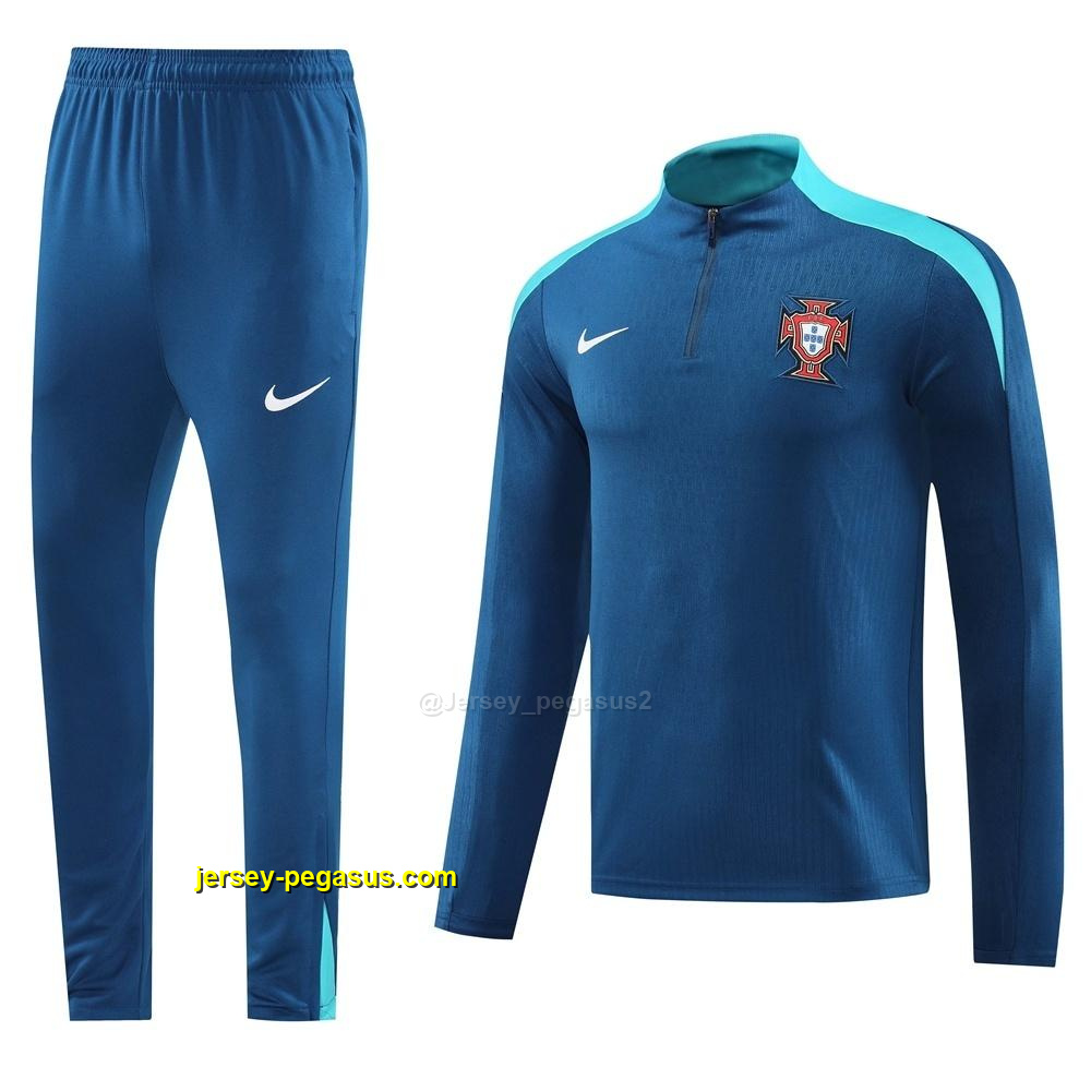 2025 Portugal Royal Blue Half Zipper Jacket+Long Pants 2025 Portugal Royal Blue Half Zipper Jacket+Long Pants