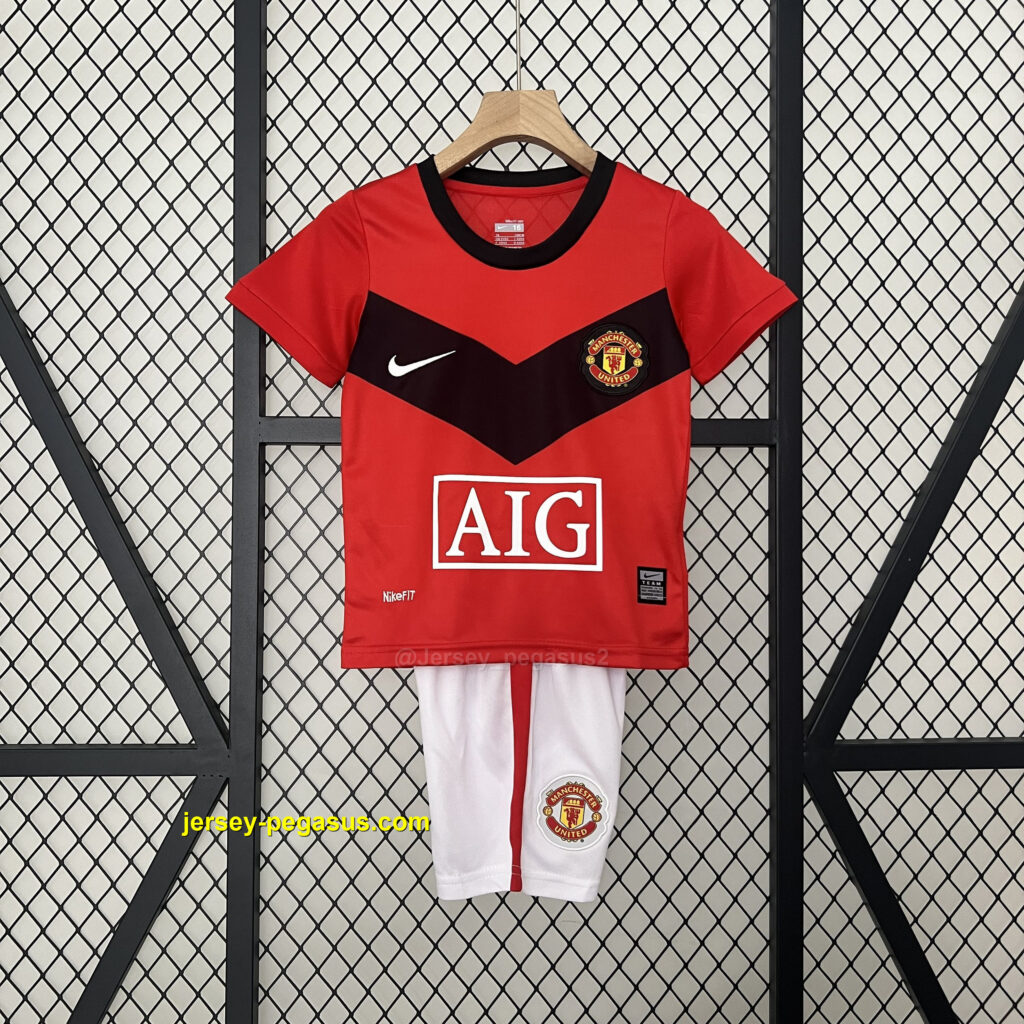 Manchester United Home Retro Kid Kits Children Sets Jersey