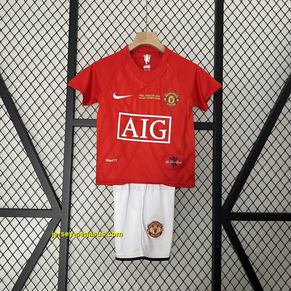 Manchester United Home Retro Kids Kits Champions League Version Cheap Jerseys Yu