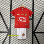 Manchester United Home Retro Kids Kits Champions League Version Cheap Jerseys Yu