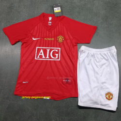 Manchester United Home Retro UCL final home kid kits