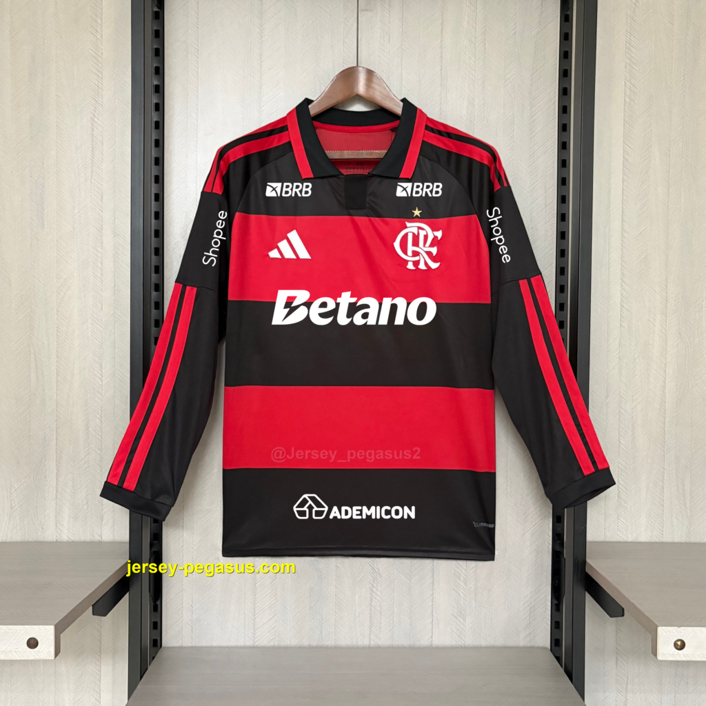 2026-27 Long Sleeve Flamengo Home All Sponsors