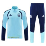 2026 Argentina Sky Blue & Navy Blue Full Zipper Jacket Tracksuit + Long Pants (H