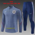 2026 England Grey Half Zipper Jacket Tracksuit + Navy Blue Long Pants (Nike)