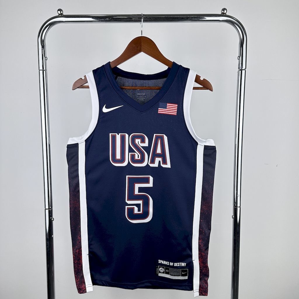 Olimpic USA 2024 EDWARDS#5 Away Jersey Olimpic USA 2024 EDWARDS#5 Away Jersey