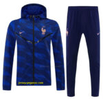 2026 France Navy Blue Full Zipper Hooded Jacket Tracksuit + Long Pants
