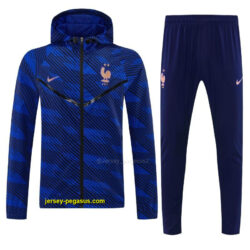 2026 France Navy Blue Full Zipper Hooded Jacket Tracksuit + Long Pants