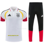 2026 German White & Black Half-Zip Polo Short Sleeve Tracksuit + Long Pants