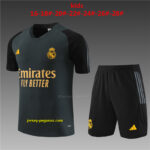 Real Madrid Kids Kits Black Short Traning Suits Soccer Jerseys