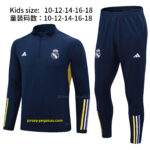 Real Madrid Kids Long Sleeve Navy Training Suit Cheap Jerseys