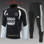 2026 Kids Inter Miami CF Black & White Half Zipper Jacket Tracksuit + Long Pants