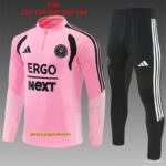 2026 Kids Inter Miami CF Pink Half Zipper Jacket Tracksuit + Black Long Pants
