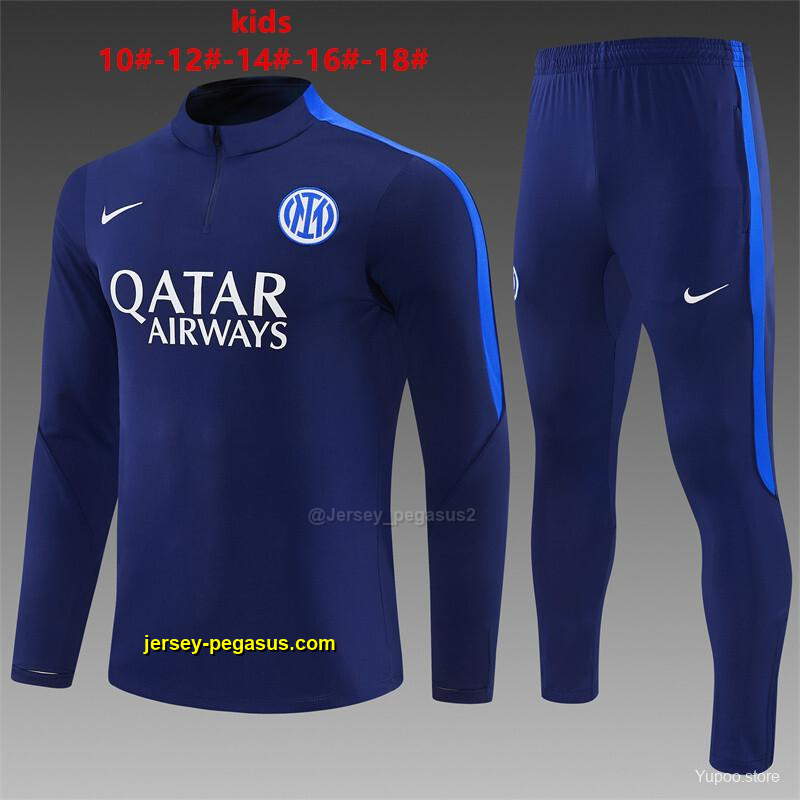 2026 Kids Inter Milan Dark Navy Blue Half Zipper Jacket Tracksuit + Long Pants 2026 Kids Inter Milan Dark Navy Blue Half Zipper Jacket Tracksuit + Long Pants