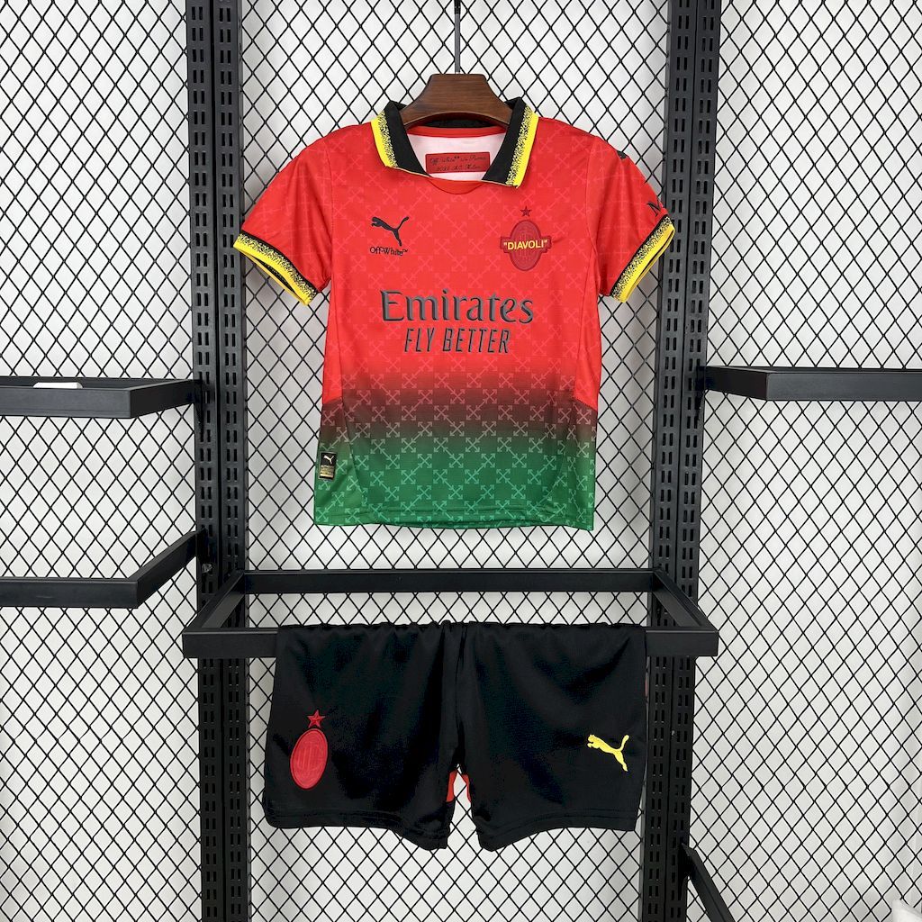 AC Milan 2025-26 Co-Branded Red Edition Kids Kit