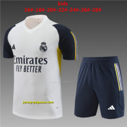 Real Madrid White Kids Kit Training Suits Soccer Jerseys