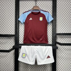 Aston Villa 2024-25 Home Kids Kit