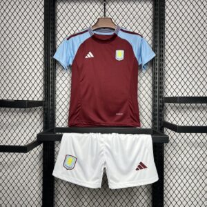 Aston Villa 2024-25 Home Kids Kit