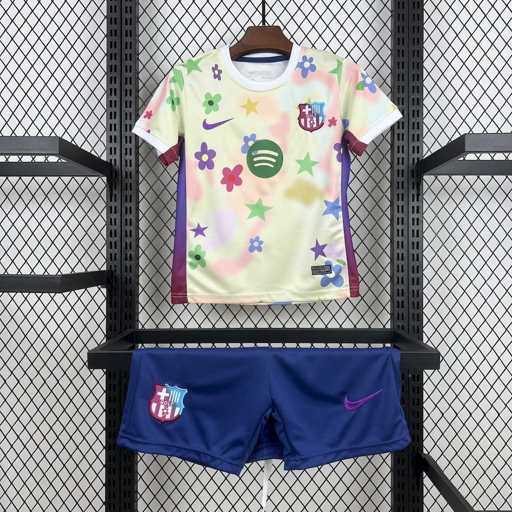 Barcelona 2025-26 Flower Special Edition Kids Kit