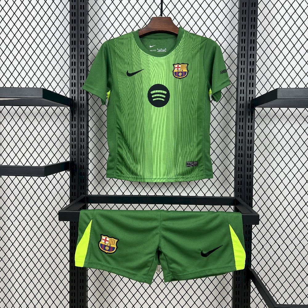 Barcelona 2025-26 Green Goalkeeper Kids Kit Barcelona 2025-26 Green Goalkeeper Kids Kit