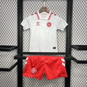 Denmark 2024-25 Euro Away Kids Kit
