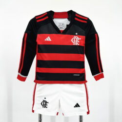 Flamengo 2024-25 Home Long Sleeves Kids Kit