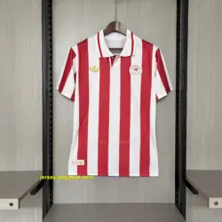 2025-26 Olympiacos 100th Anniversary Edition Red and White Jersey